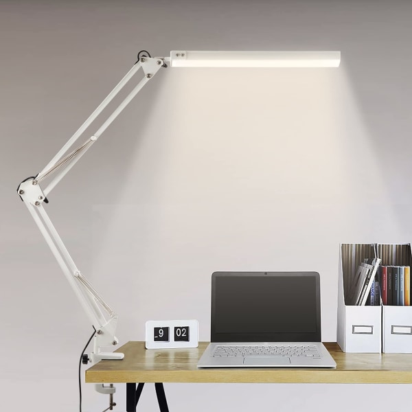 LED skrivebordslampe, 14W sammenleggbar arkitekt med klemme, justerbar