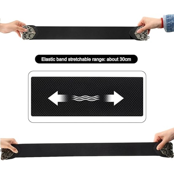 Dam Elastiskt Midjebälte Vintage Brett Stretch Midjebälte Elastiskt Dam Retro Klänningsbälte Elastiskt Midjeband