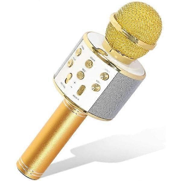 Karaokemikrofoni kaiuttimen ja Bluetoothin kanssa, Kulta gold