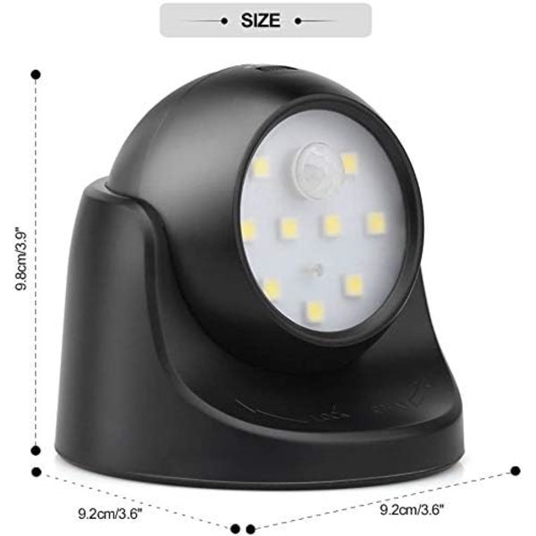 Utomhusvägglampa med rörelsesensor 1000 Lumen 360° vridbar