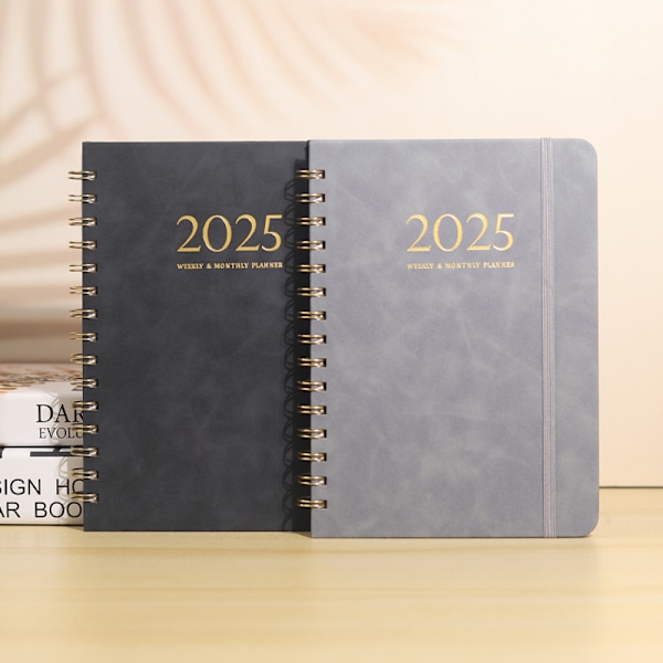 2025 Kalender, 140 Siders Notesbog, Dagbog, 2025 Planlægningsplan Med Rem, Kalender Ugentlig Notesbog