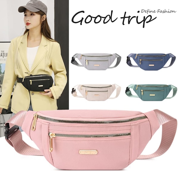 Väska Fanny Pack Herr Dam ModeTravel Midjeväska, Lätt Justerbar Midjeväska (Svart)
