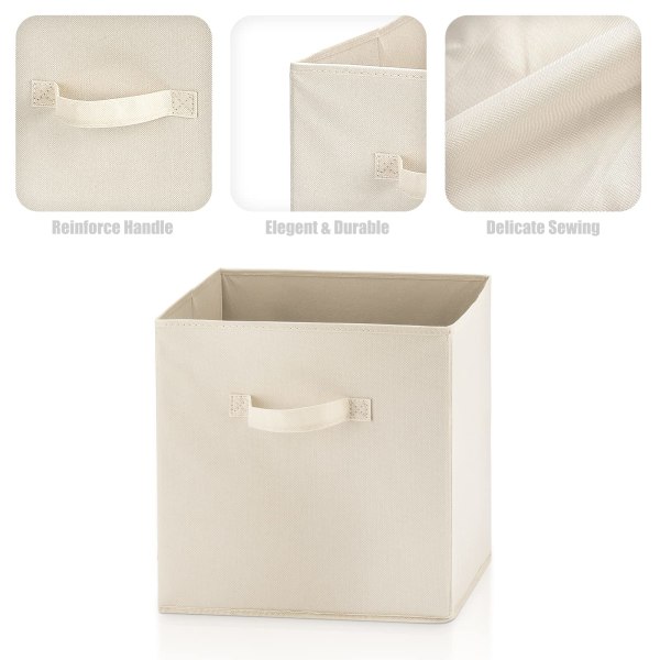 Store bokser 33 x 33 x 33 cm, sett med 4 sammenleggbare oppbevaringsbokser