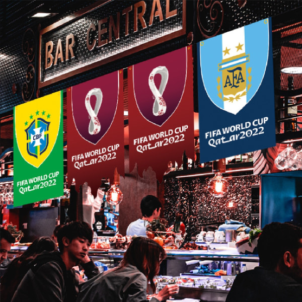 2 stk. 30X50\" Qatar VM Fodbold Flag (til Qatar)