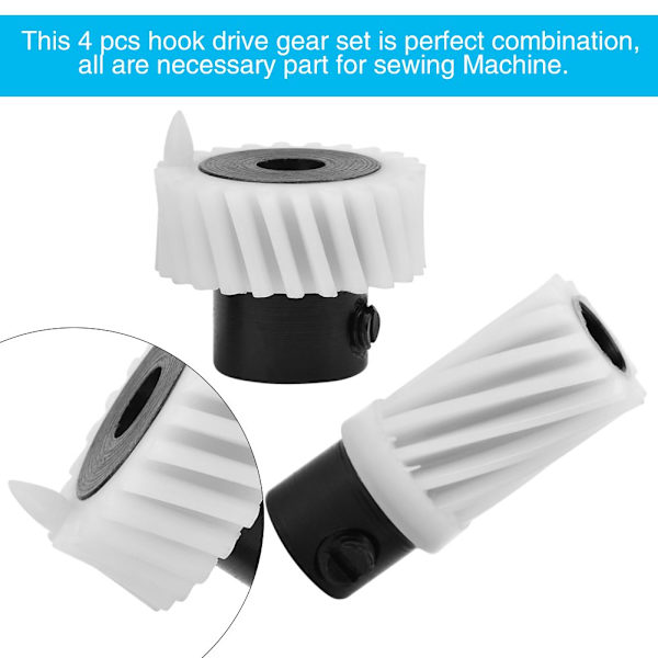 Sy maskine gear sæt 4 stk plast, 174488+174491+163997+163328