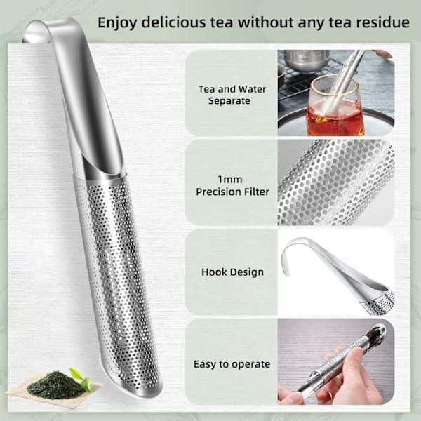 Teinfuser, tesil, teinfuser i rustfrit stål, sæt med 2