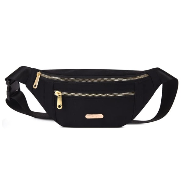 Taske Fanny Pack Mænd Kvinder FashionTravel Taljepakke, Letvægts Justerbar Taljepose (Sort)