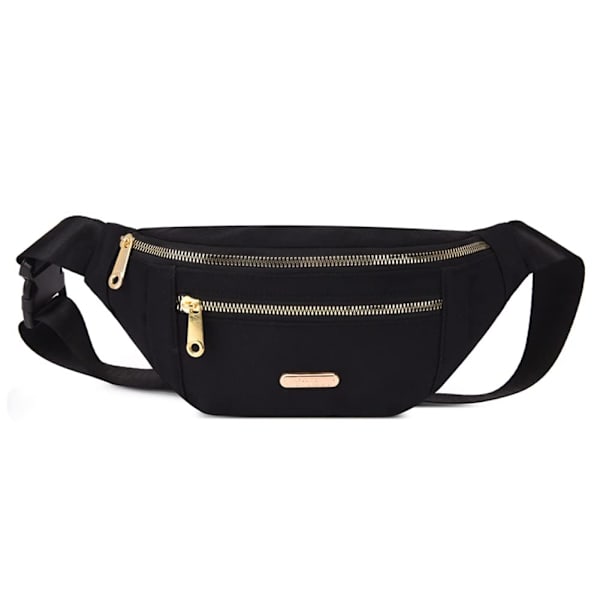 Väska Fanny Pack Herr Dam ModeTravel Midjeväska, Lätt Justerbar Midjeväska (Svart)