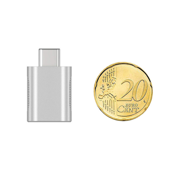 2-pakning USB Type-C til USB-adapter (sølv)
