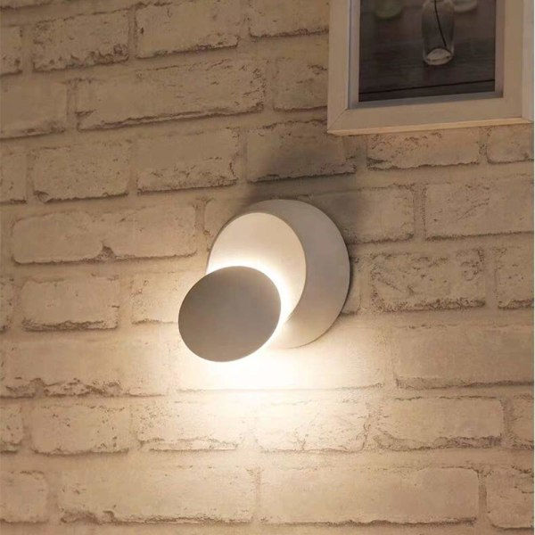 Seinän valot sisätiloissa lämmin valkoinen LED 5W moderni 2 in 1 (valkoinen)
