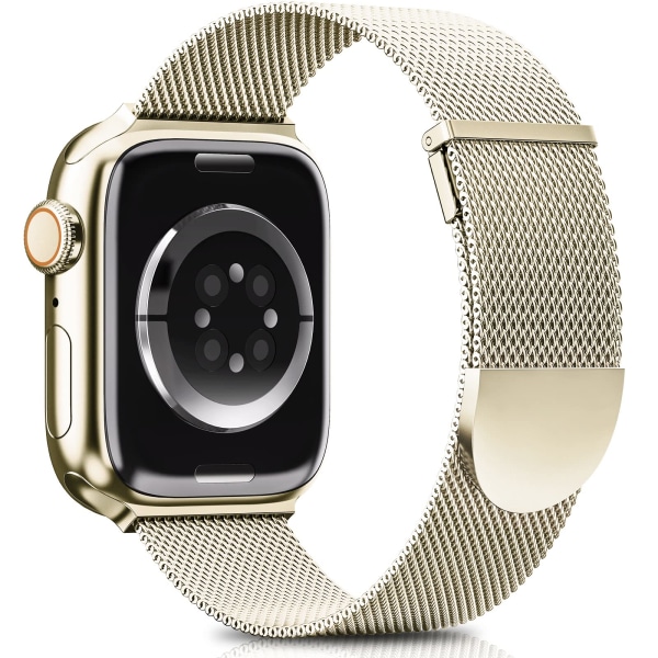 Bracelet Compatible with Apple Watch Bracelet 40mm 41mm 38mm for Women/Men,  for iWatch Series 8 7 6 SE 5 4 3 2 1, Champagne Gold