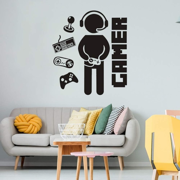 Eat Sleep Game Vægskilt Plakat Bogstaver Vægklistermærker Vægmalerier til drenge Soveværelse Legeværelse Home Decor