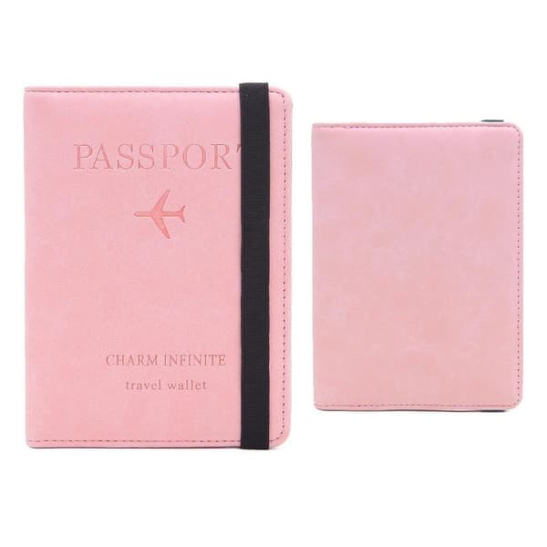 RFID-skyddad reseplånbok passhållare rosa pink 1-Pack