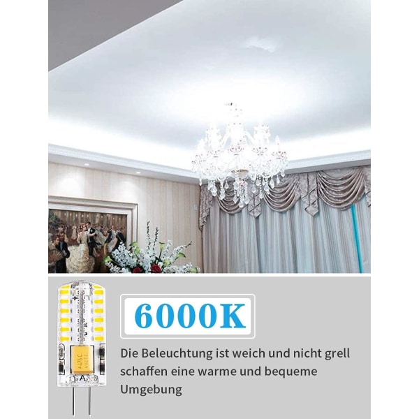 G4 LED-lampor 12V 3W Kallt vitt 6000K, 300LM Ej dimbar, 10-pack