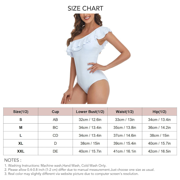 One Piece Dame En Skulder Badetøj Strand Ruffle Badetøj Asymmetrisk Kvinde Badetøj Rygløs Tankini