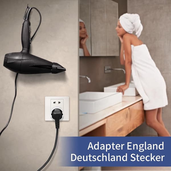 3x Reseadapter Typ G - Engelsk Reseadapter - C och F Plugg till G Plugg ...