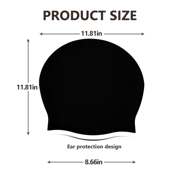 Ekstra stor svømmehætte til langt hår - Svømmehat til kvinder og mænd
