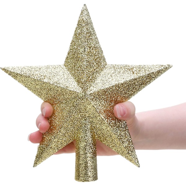 20 cm Glitter Juletre Toppstjerne Dekorasjon – Juletre Topper