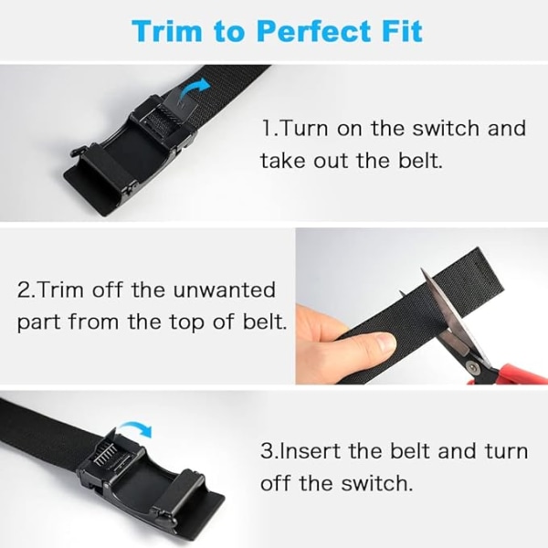 Bälte för Män, Elastiskt Golfbälte för Män, Nylon Ratchet Bälte Herrbälte Casual, Justerbar Trim för Passform