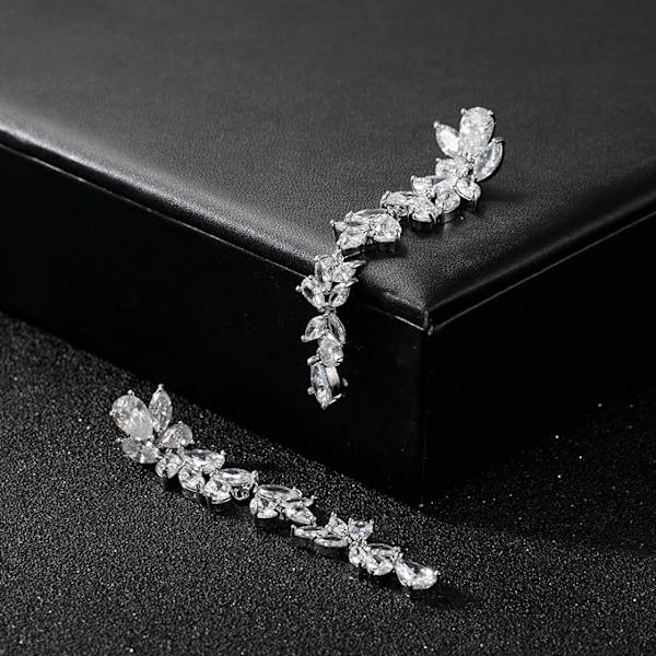 Cubic Zirconia Bryllupsøreringe til Kvinder Bruder, Krystal Chandelier Bryllup Drop Øreringe til Galla eller Skønhedskonkurrence