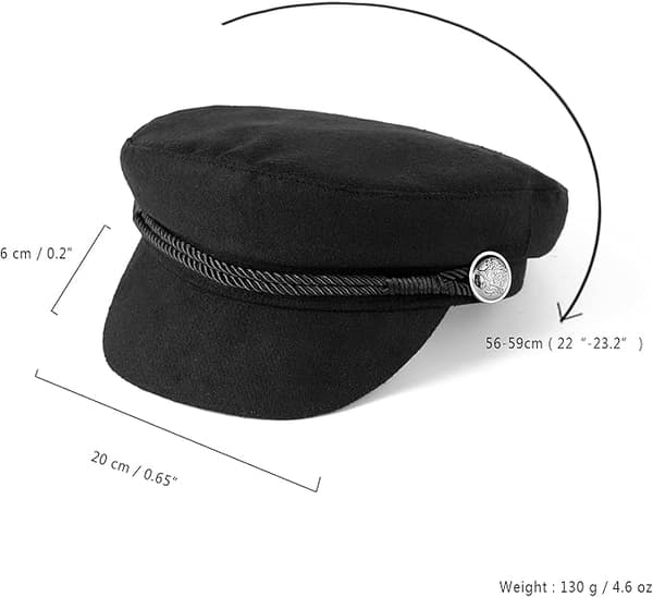 Skärmmössa, basker, bakerboy-hatt för dam, basker