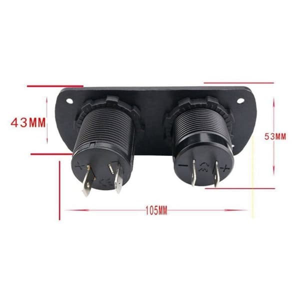 12-24V Dobbelt USB-stik med Grøn LED Display Switch Panel Adapter til Båd og Bil