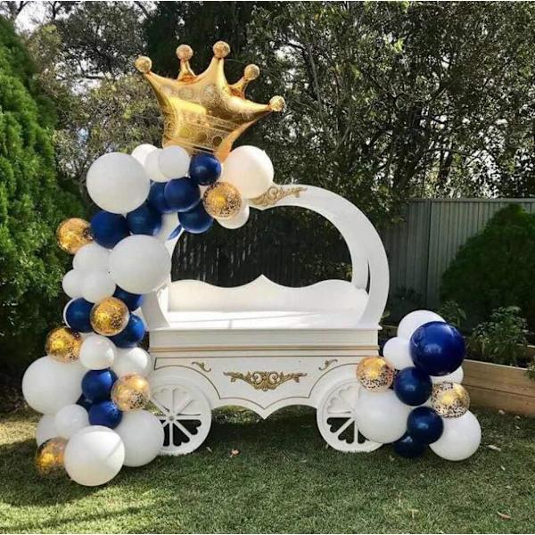 6 stk 30 tommers kroneballonger gull