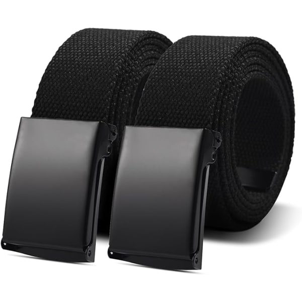 Unisex Belt Nylon Canvas Belt - Business Belt Length 130 cm Wide 3.8 cm Automatic Buckles Adjustable Belt Fabric Universal Outdoor Belt Black