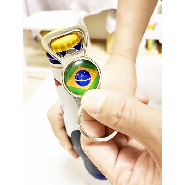 2 stk. Brasilien Flag Flaskeåbner Nøglering, 2022 VM
