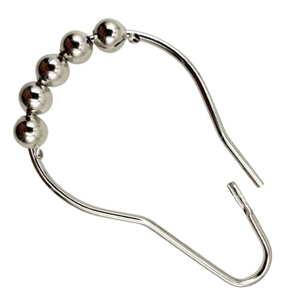 Duschgardinkrokar Ringar, 14-pack rostfritt stål Roller Ball Badgardinringar för badrumsgardinstänger