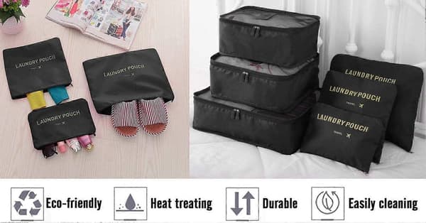 Researrangör Packväskor, 6 st Resepackningskuber Set för Kläder Resebagage Organiseringsväskor