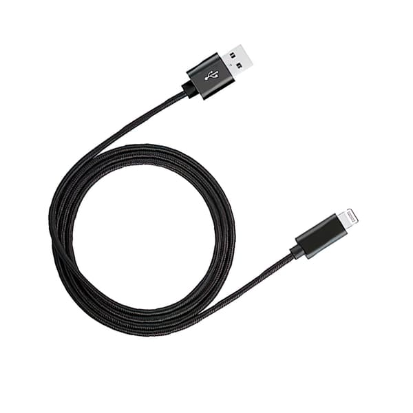 3-pak 3m oplader til iPhone/Apple - Hurtigopladning - Flettet Sort Black Black