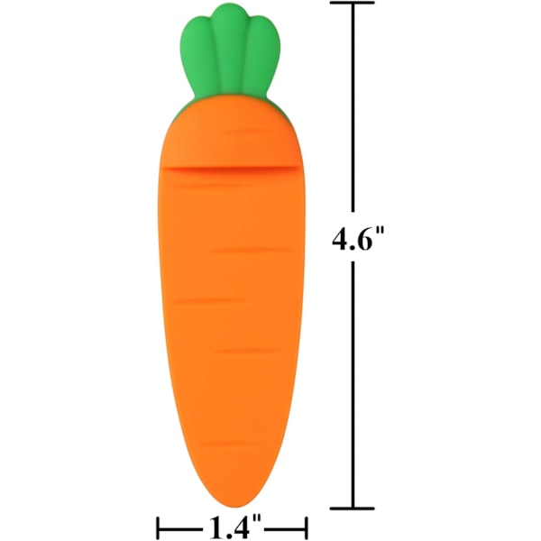Bokmerker, 2-pakning gulrotformede silikonbokmerker, oransje