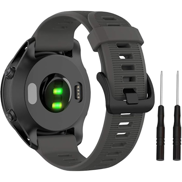 Remm for Forerunner 945/935, 22mm Silikonklokkebånd for Forerunner 955/965, Garmin Fenix 6/5, Quatix 5 gray