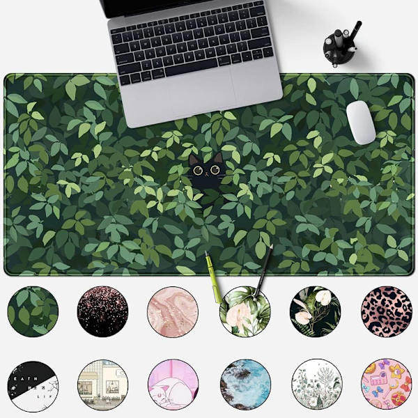 Mekanisk Ko Søde Kat Mus Skrivebordsunderlag Kawaii Grøn Måtte Dekoration Stor Spil til Mussemåtte Computer Kontor Tastatur Laptop Stor Anime