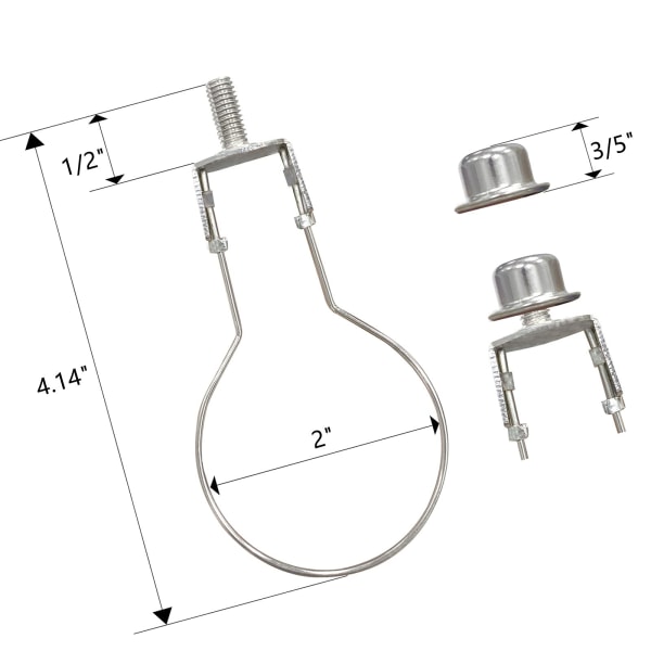 Lamp skärm harpa hållare adapter kit - 2 Pack (Silver)