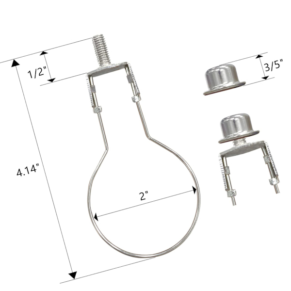 Lampeskærm harpeholder adapter kit - 2 stk. (Sølv)