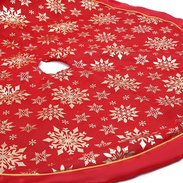 48" iso joulukuusen mekko pronssoiva lumihiutale, punainen