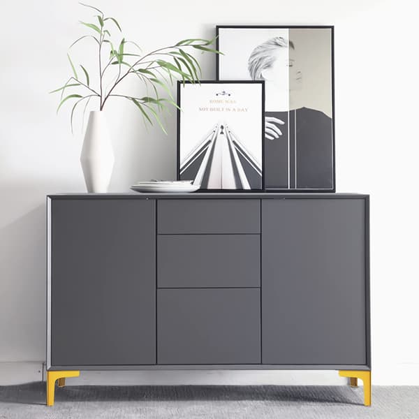 Möbelben Set om 4, 10cm Moderna Triangulära Metallbordsben, Hårnålsformade Möbelben med 16 Skruvar och 4 Benskydd, Guld