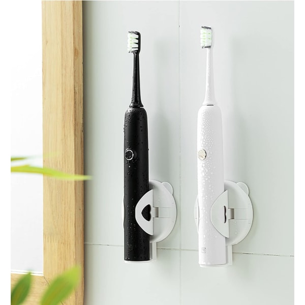 Sähköhammasharjan pidike, (2 kpl) Yksinkertainen seinään kiinnitettävä sähköinen hammasharjateline useimmille sähköhammasharjoille, Automaattinen lukitus painovoiman mukaan