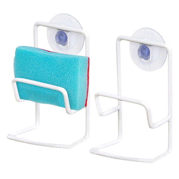 Sponge Holder with Suction Cups 2 Pcs (White)