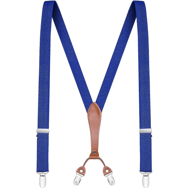 Mode Y-hängslen för män - 122 cm elastiska justerbara remmar 2,5 cm