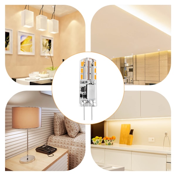 G4 LED-lamput 12V Lämmin valkoinen 3000K 120LM, 2W Ei himmennettävä（5 kpl）