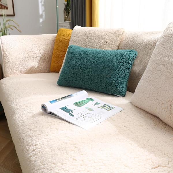 Premium Sammetssofföverdrag, Halkfria Sofföverdrag, Genomarbetade och Utsökta Möbelskydd, Soffkuddöverdrag för Sovrum, Hotell och Kontor (70*180cm) Off-white 70*180cm