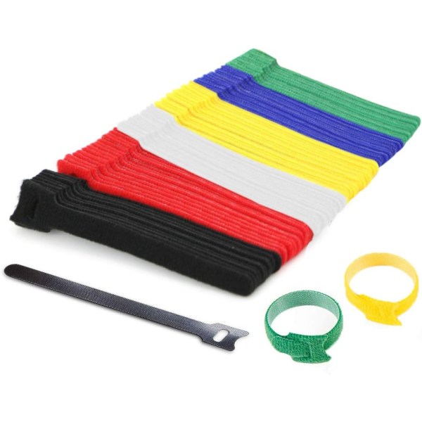 120PCS Velcro cable ties, Velcro cable ties resealable, cable ties with Velcro, for home office, car, PC, TV cable