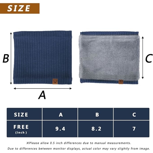Kaula lämmitin talvi silmukka huivi miesten moottoripyörä kaulaliina fleece vuori kaulaputki yksi koko unisex, polyesteri