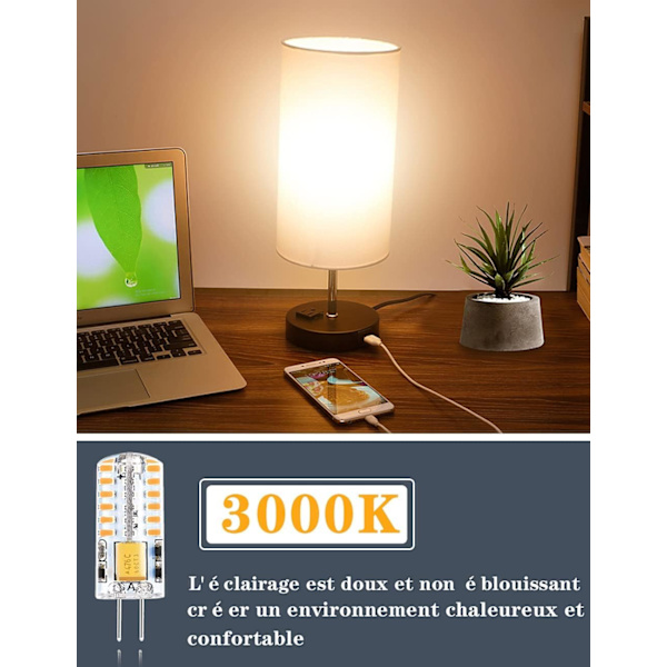 G4 LED-lamput 12V 3W Lämmin valkoinen 3000K, 300LM Ei himmennettävissä, 10 kpl