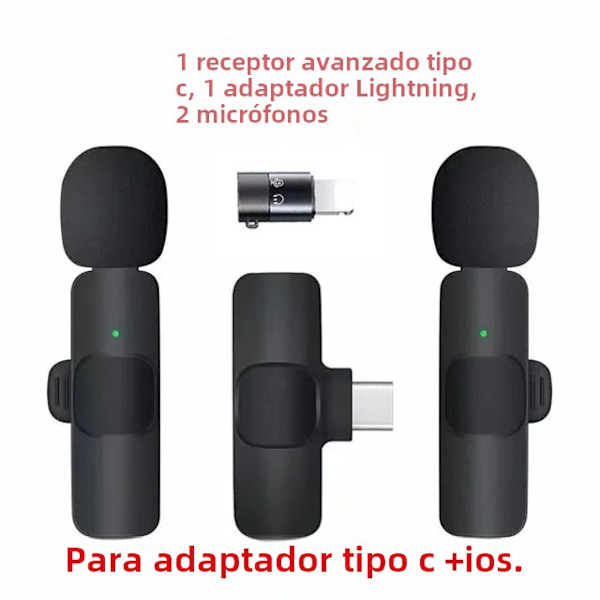 Bärbar Trådlös Lavalier Mikrofon för iPhone och Android, Ljud- och Videoinspelning, Mini Mikrofon för Livestreaming, Gaming, Telefonmikrofon