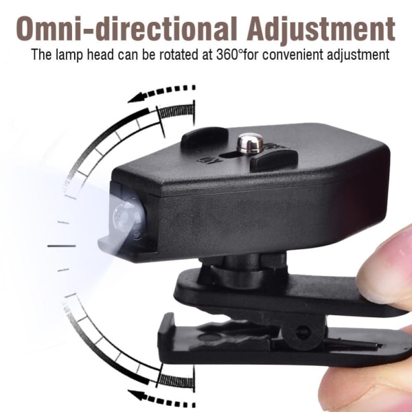 Mini læselampe, clip-on lampe (1 par)