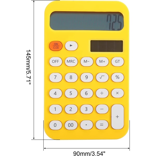 Skrivbordsräknare, 12-siffrig stor LCD-skärm Standardfunktion Skrivbordsräknare Bärbar söt miniräknare för hemmakontor